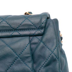 Small Iridescent Calfskin Chic Quilt Flap