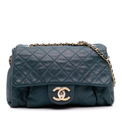 Small Iridescent Calfskin Chic Quilt Flap