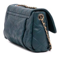 Small Iridescent Calfskin Chic Quilt Flap