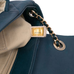 Small Iridescent Calfskin Chic Quilt Flap