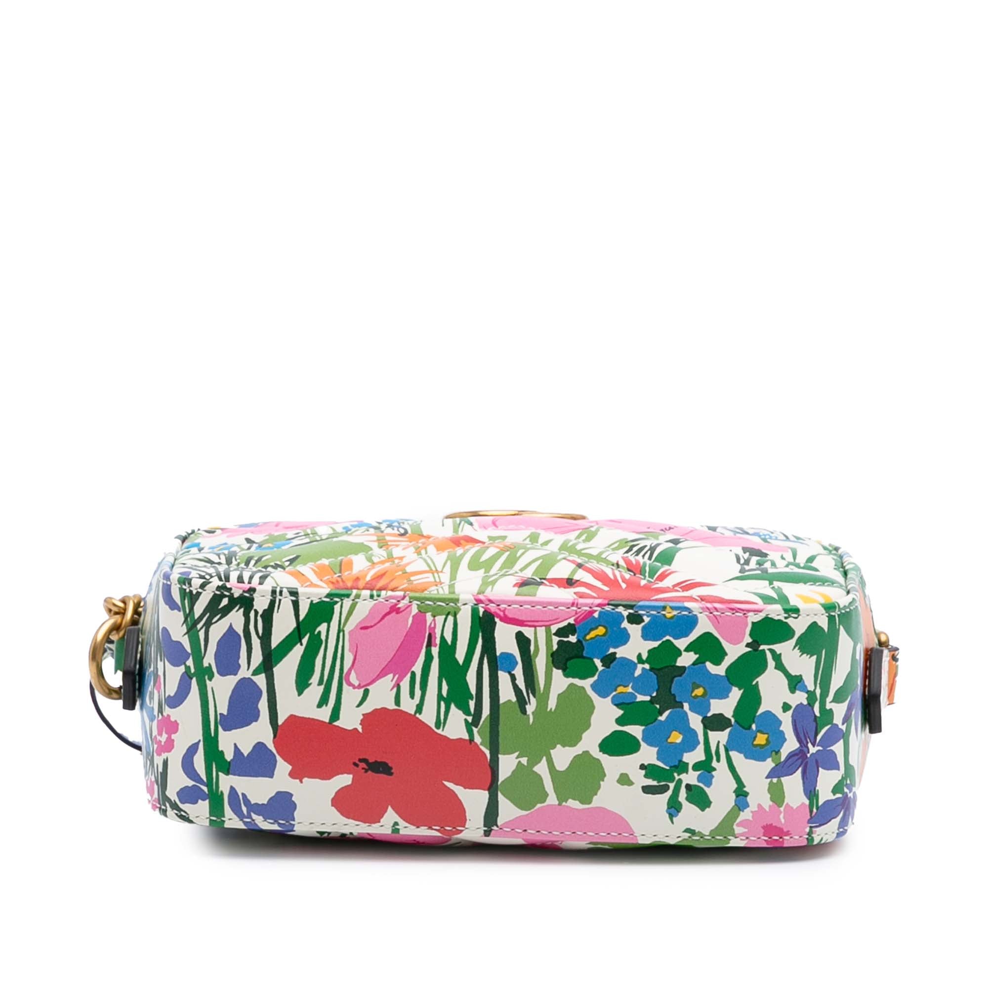 Ken Scott Mini GG Marmont Floral Printed Matelasse Leather Crossbody