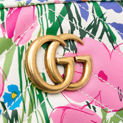 Ken Scott Mini GG Marmont Floral Printed Matelasse Leather Crossbody