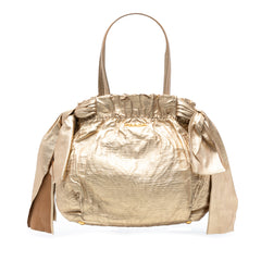 Metallic Nappa Antique Bow Satchel