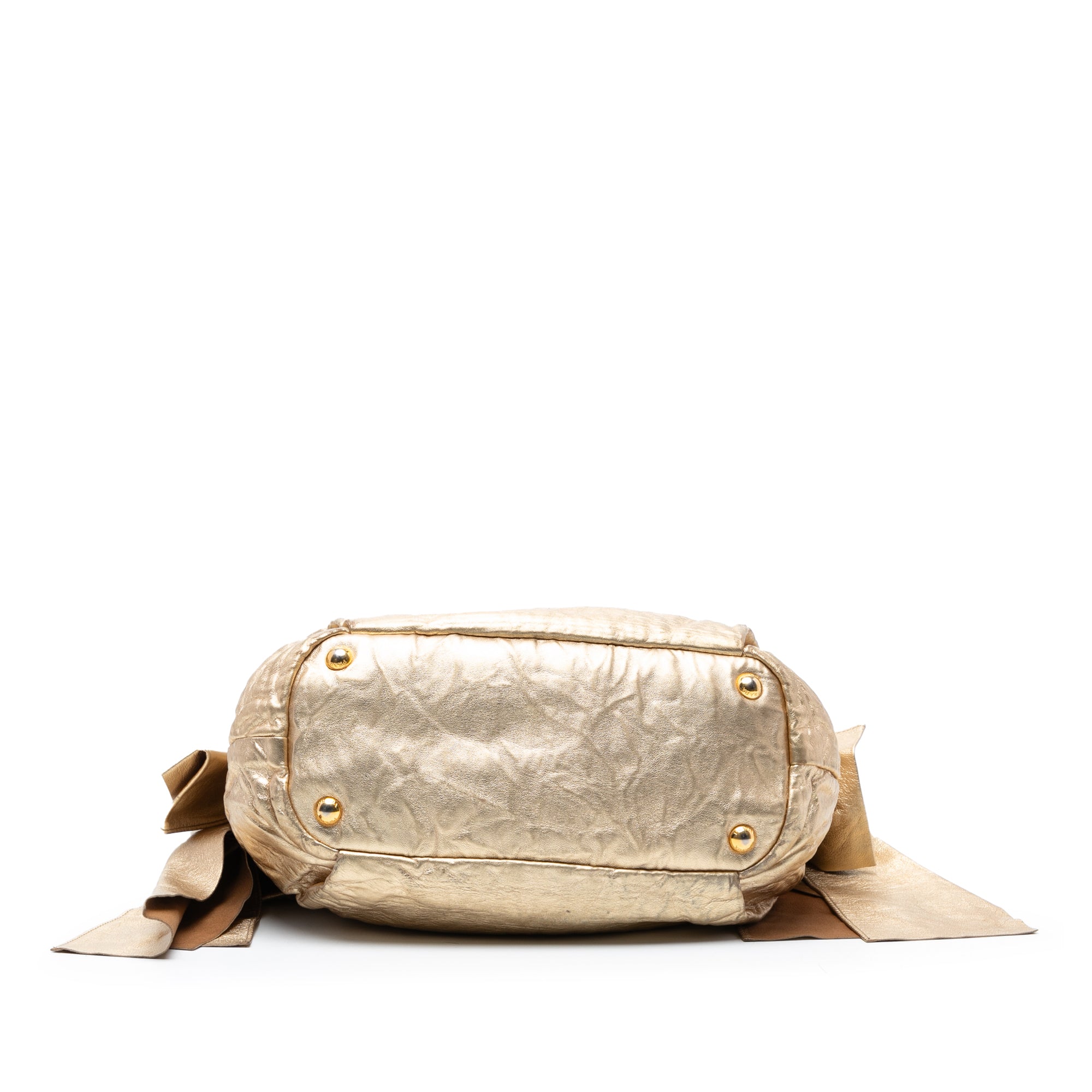 Metallic Nappa Antique Bow Satchel