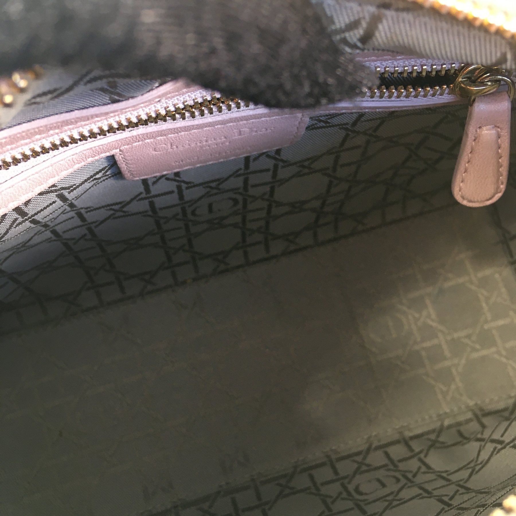 Medium Pearlescent Lambskin Cannage Lady Dior