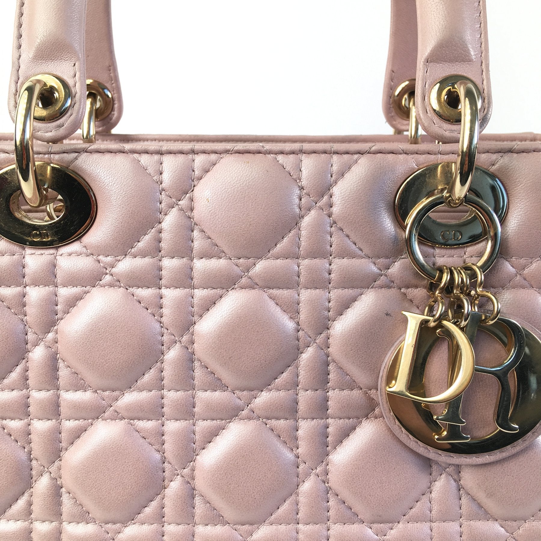 Medium Iridescent Lambskin Cannage Lady Dior_7