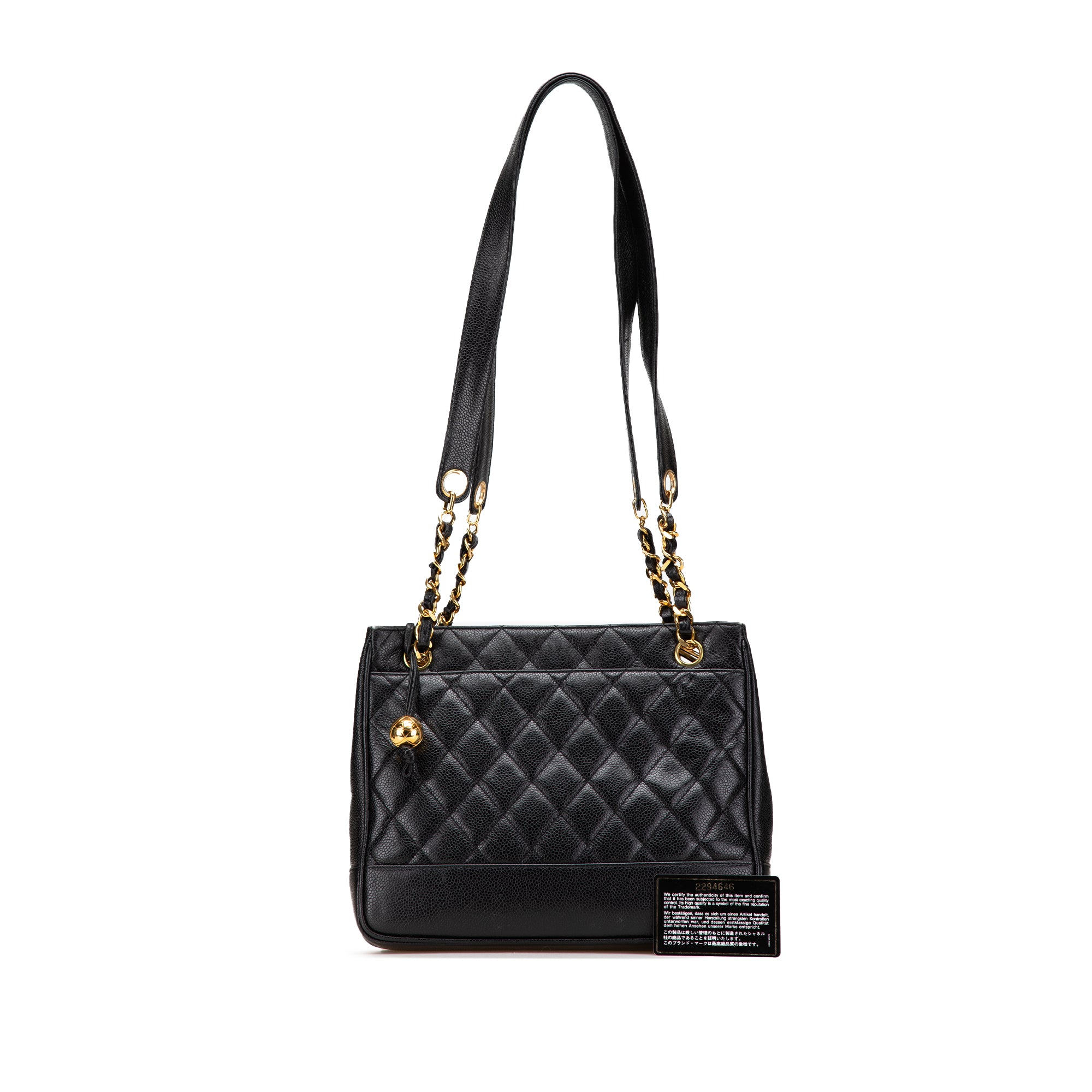 Quilted Caviar Chain Tote