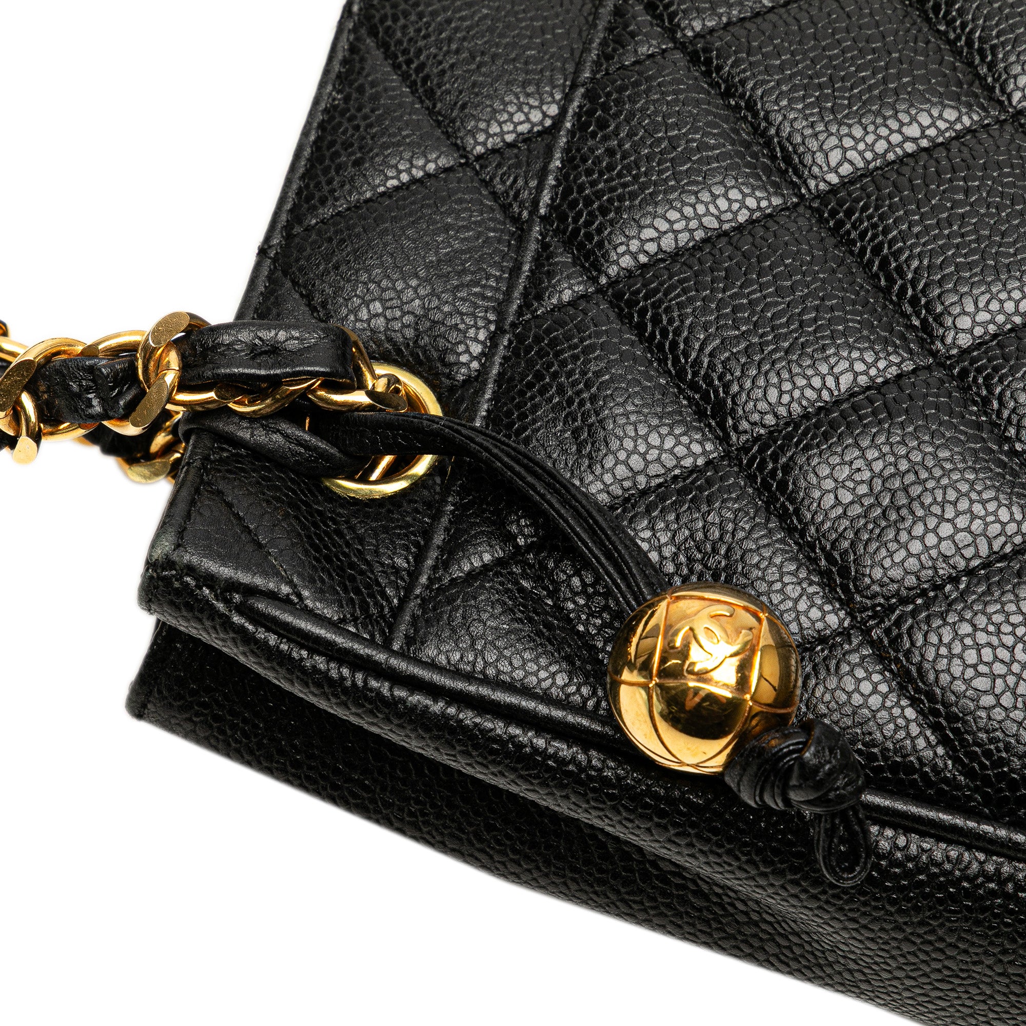 Quilted Caviar Chain Tote