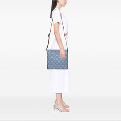 Denim Anagram Messenger Bag