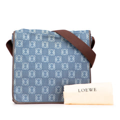 Denim Anagram Messenger Bag