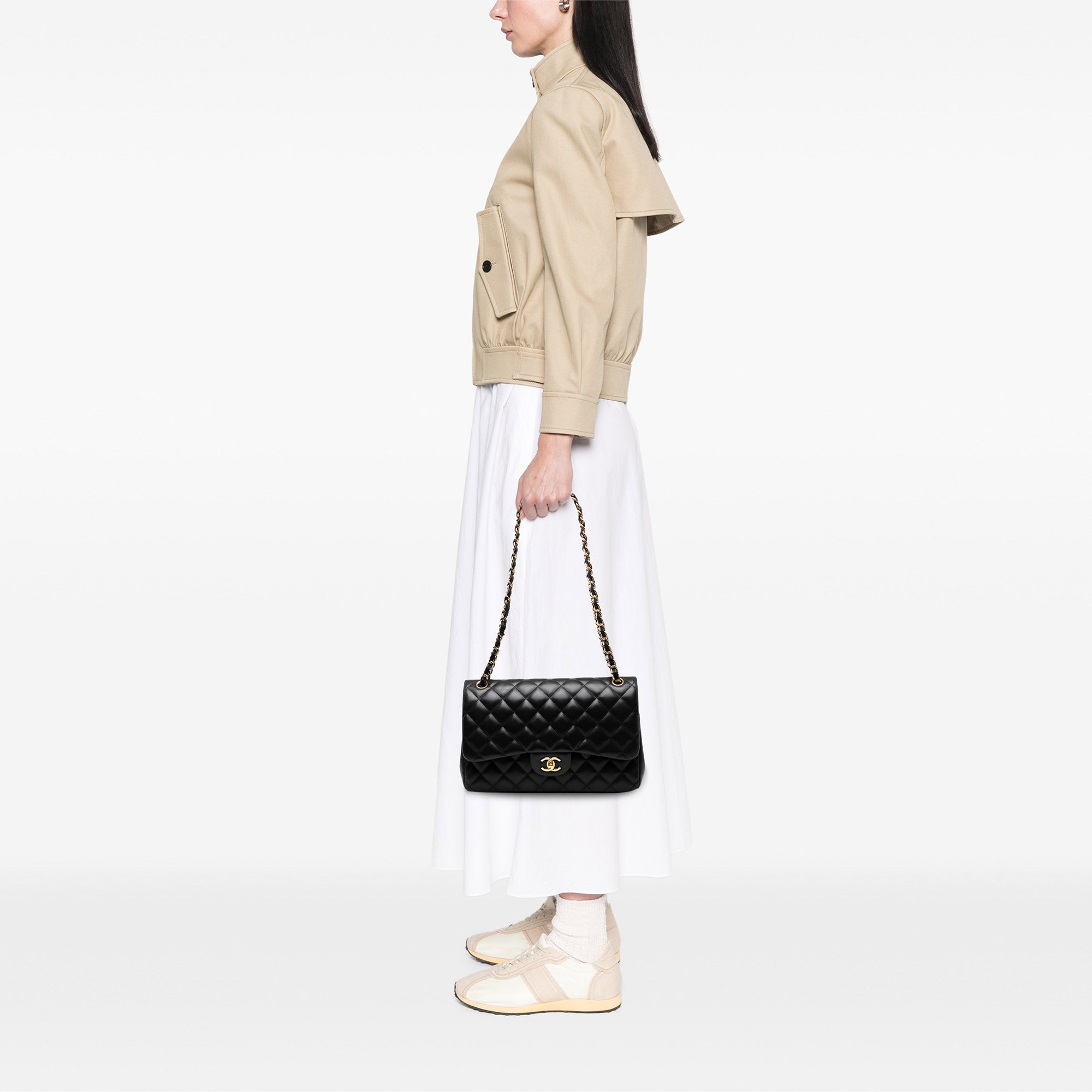 Jumbo Classic Lambskin Double Flap