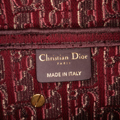 Oblique Embroidered Velvet Saddle Bag