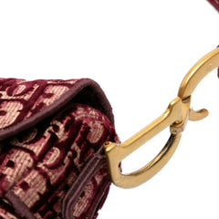Oblique Embroidered Velvet Saddle Bag