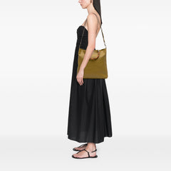 Tall Leather Bamboo Shopper Tote