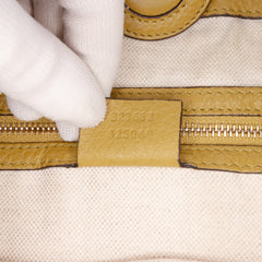 Tall Leather Bamboo Shopper Tote