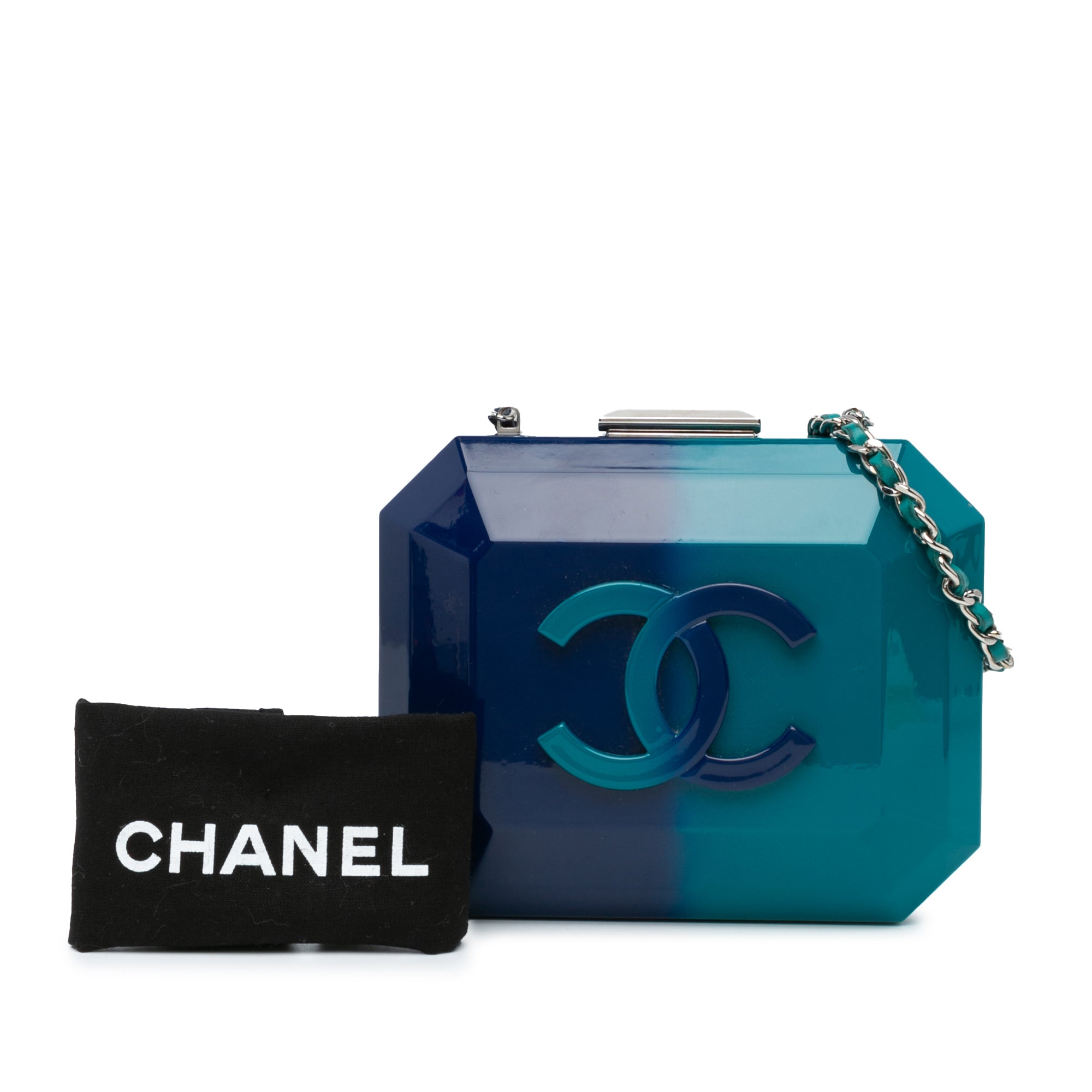 CC Ombre Plexiglass Clutch on Chain