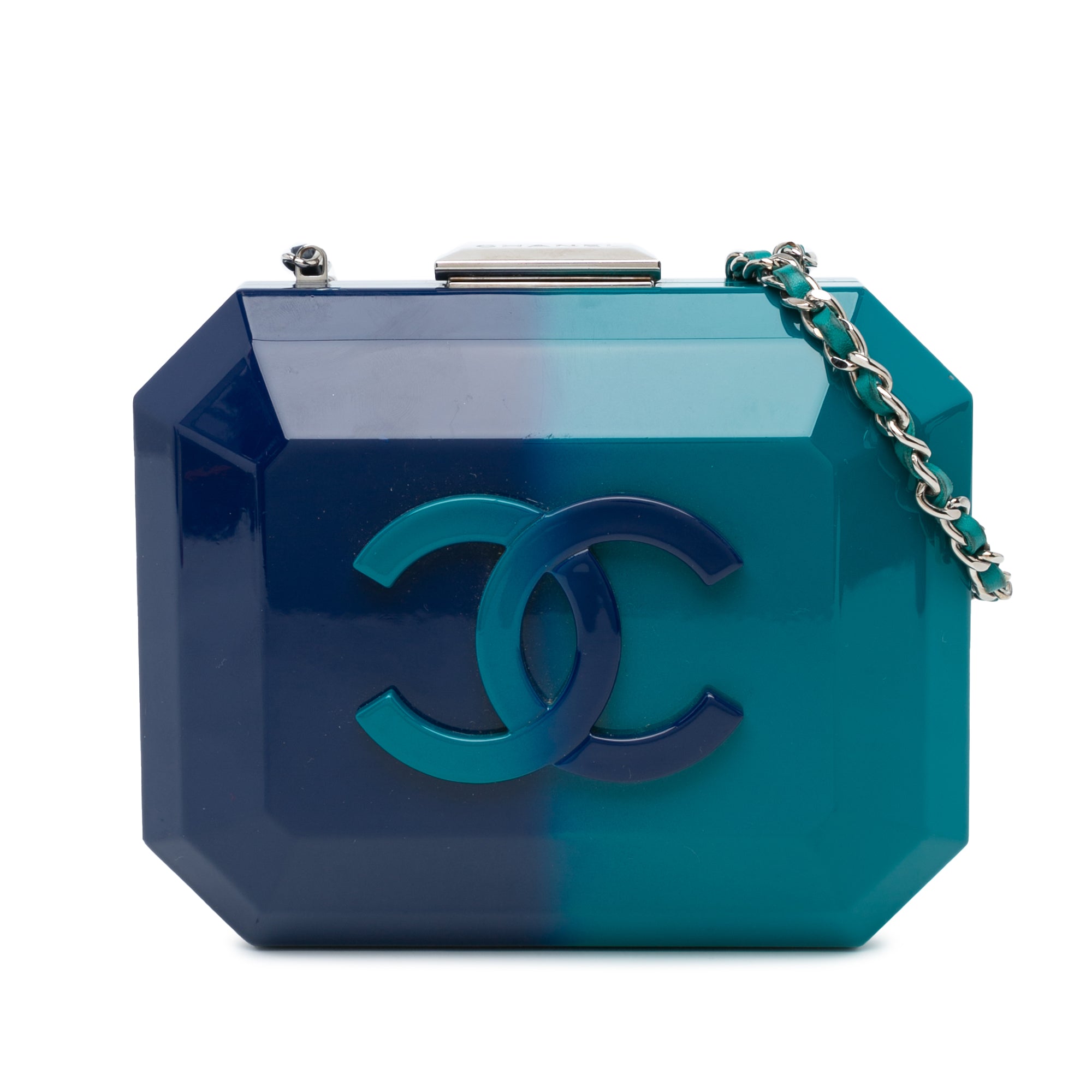 CC Ombre Plexiglass Clutch on Chain