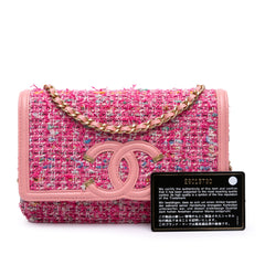Small Tweed CC Filigree Flap
