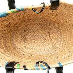 Multicolor Raffia Basket Tote