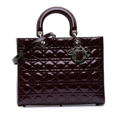 Large Patent Cannage Lady Dior