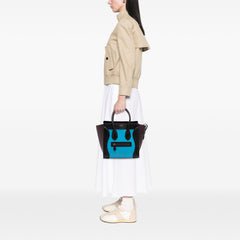 Micro Tricolor Leather Luggage Tote