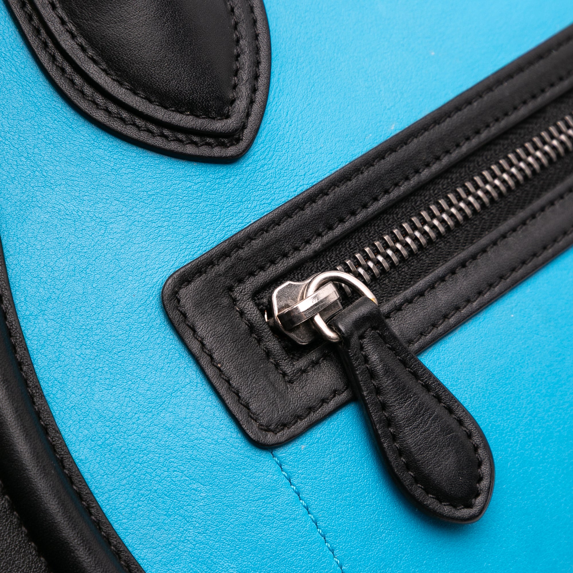 Micro Tricolor Leather Luggage Tote