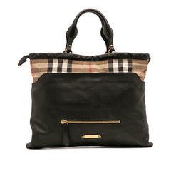 House Check Trimmed Leather Big Crush Convertible Tote
