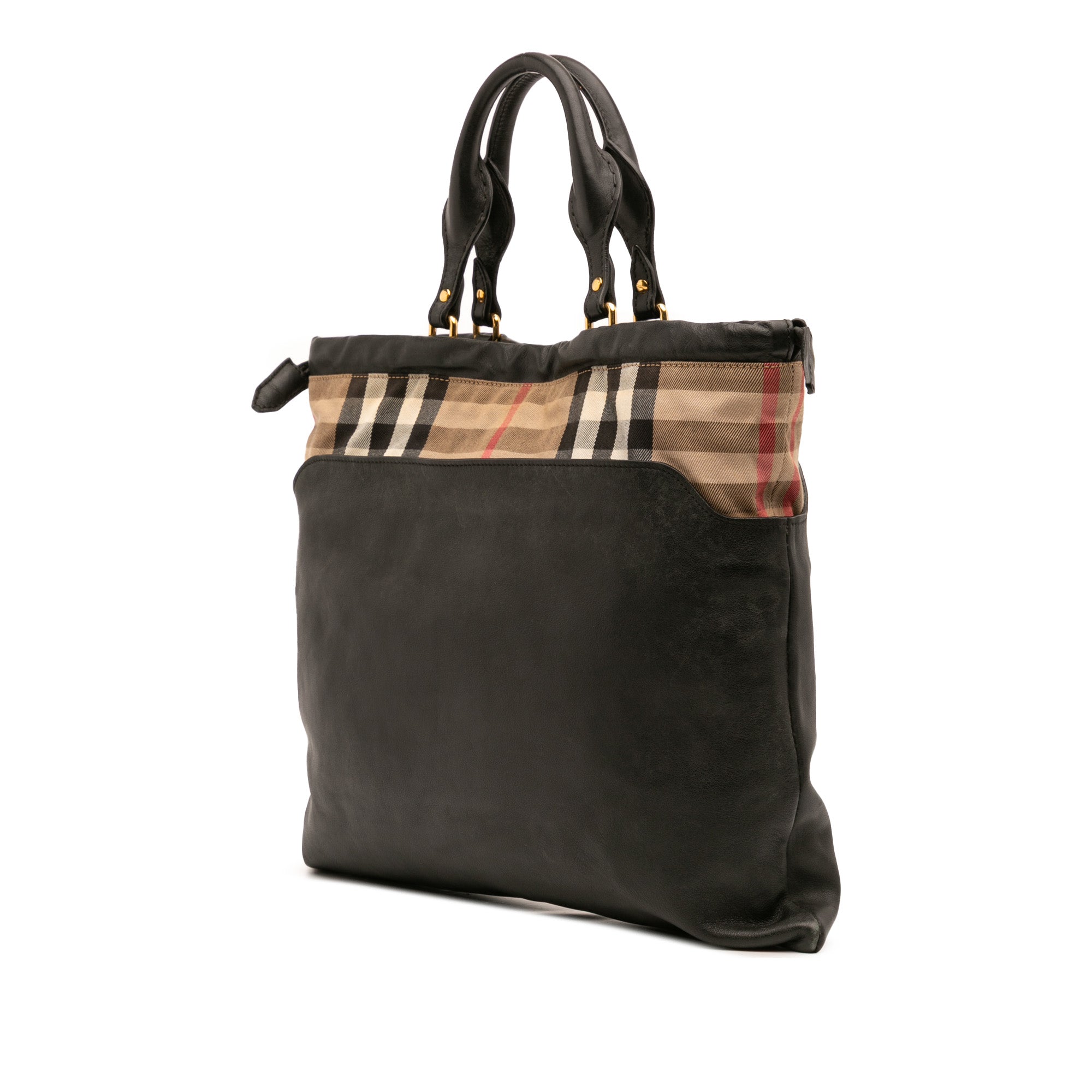 House Check Trimmed Leather Big Crush Convertible Tote