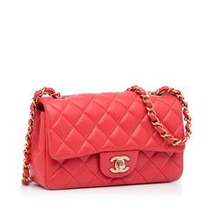 Mini Rectangular Classic Lambskin Single Flap