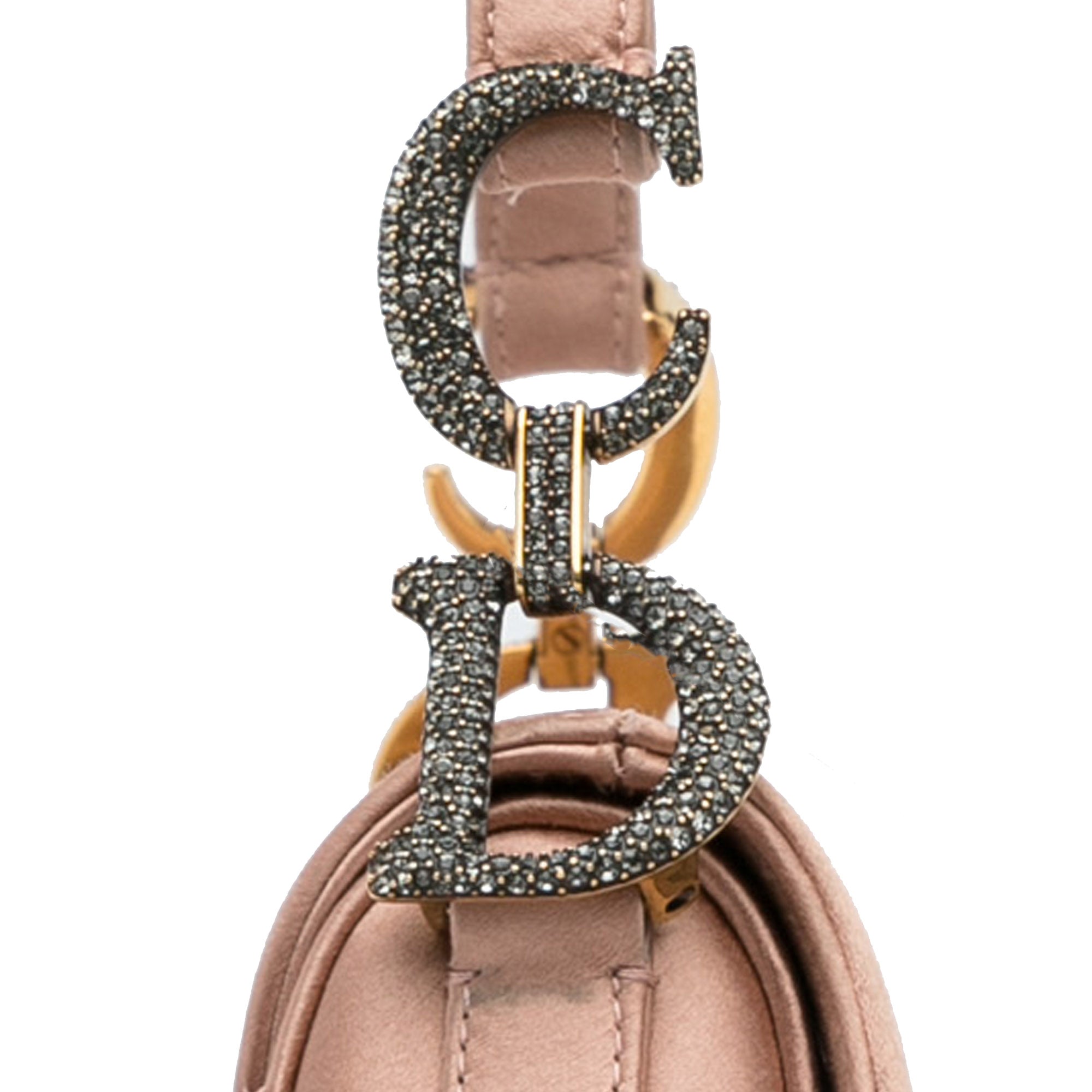 Mini Satin Crystal Embellished Saddle Bag