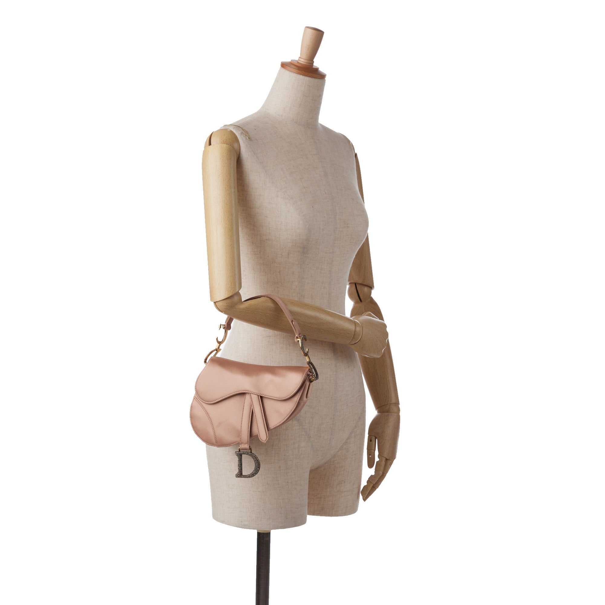 Mini Satin Crystal Embellished Saddle Bag