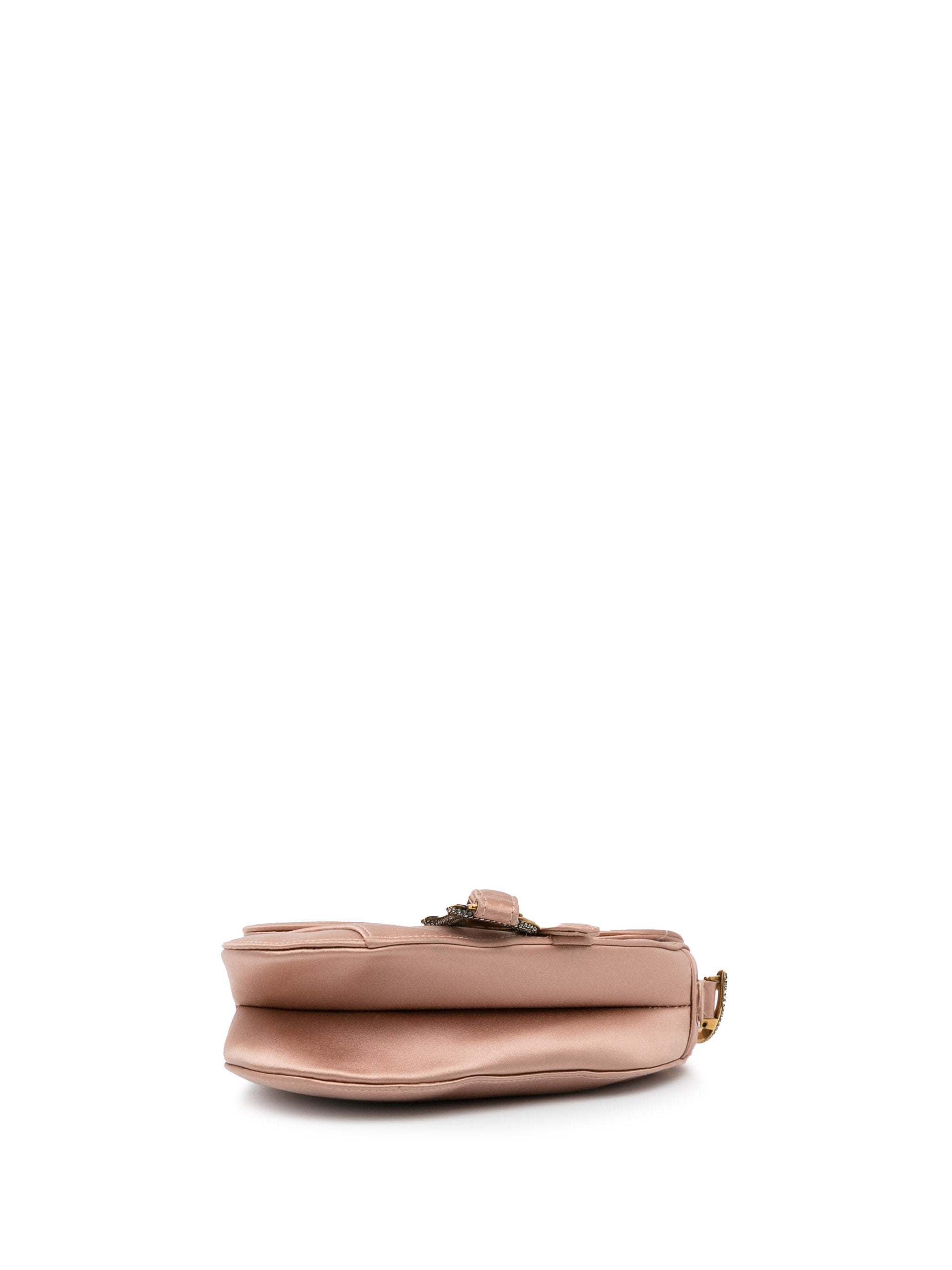 Mini Satin Crystal Embellished Saddle Bag