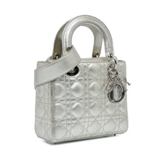 Small Metallic Grained Calfskin Cannage Lucky Badges My Lady Dior_1