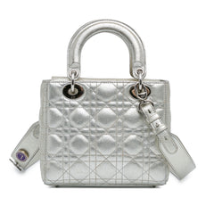 Small Metallic Grained Calfskin Cannage Lucky Badges My Lady Dior_2