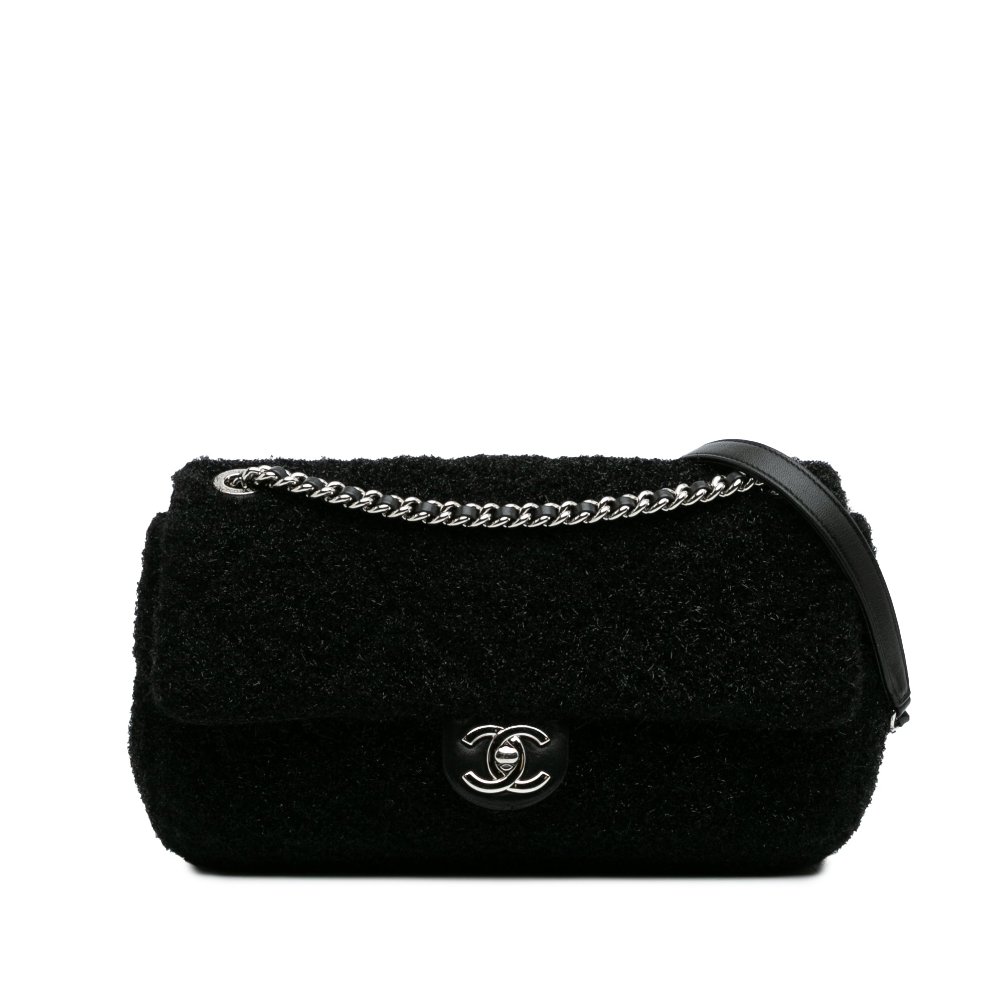 Medium Quilted Metallic Knit Pluto Glitter Flap