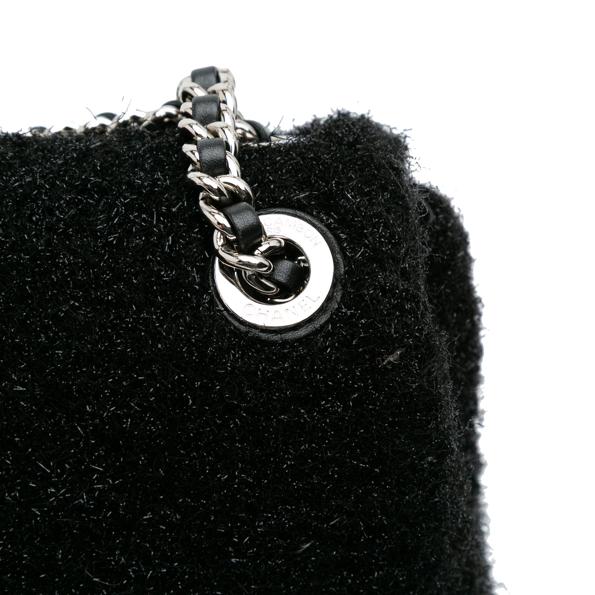 Medium Quilted Metallic Knit Pluto Glitter Flap