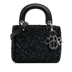 Mini Satin Sequin Embellished Lady Dior