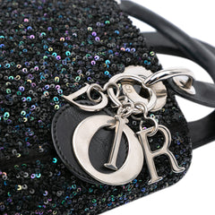 Mini Satin Sequin Embellished Lady Dior
