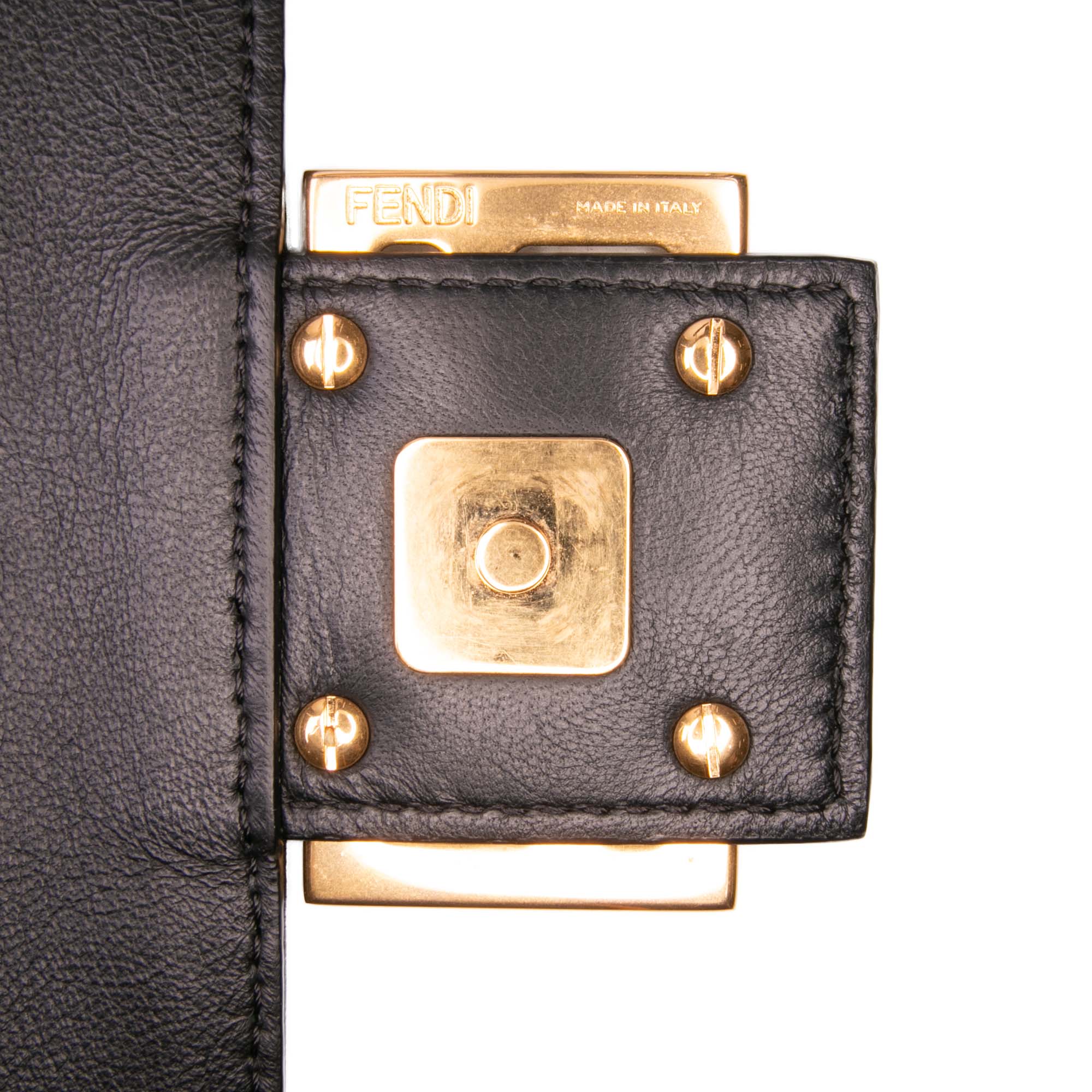 Zucca Embossed Leather Baguette Satchel