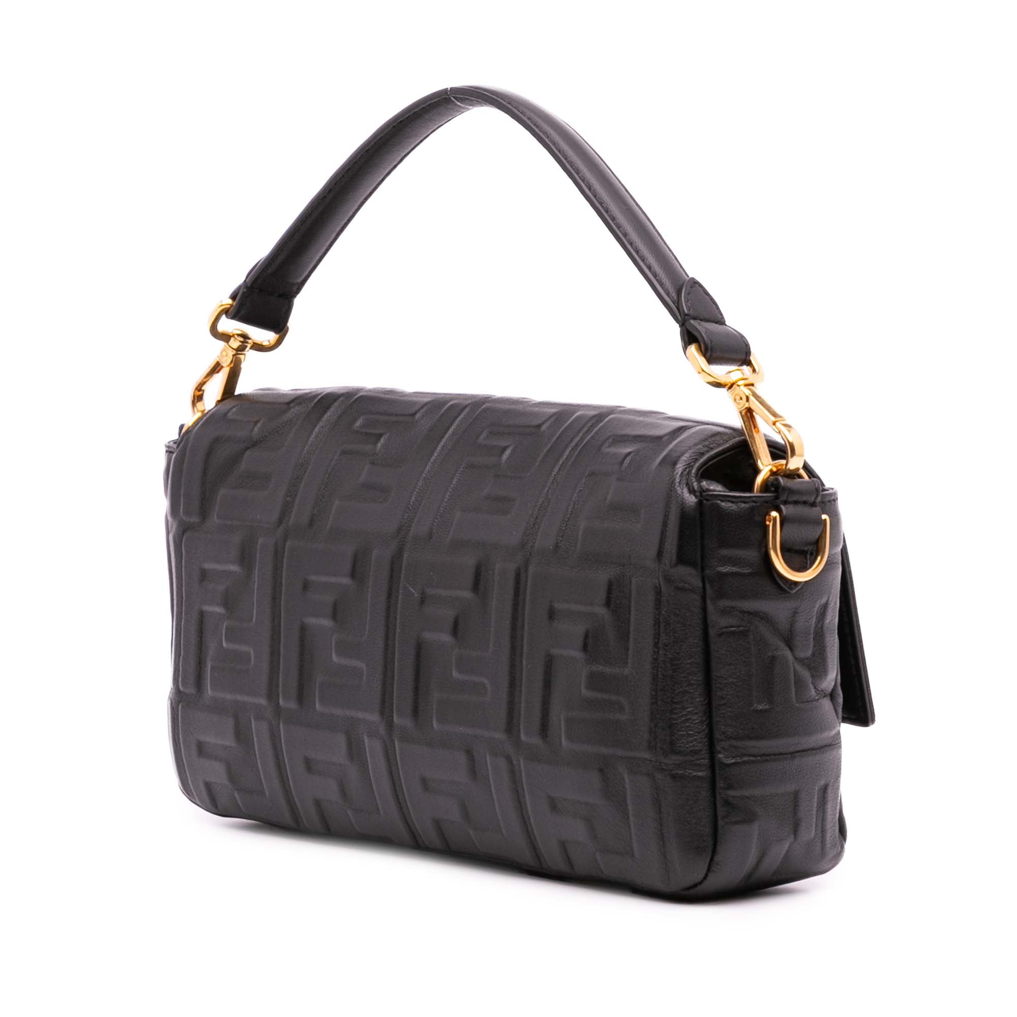 Zucca Embossed Leather Baguette Satchel