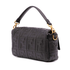 Zucca Embossed Leather Baguette Satchel