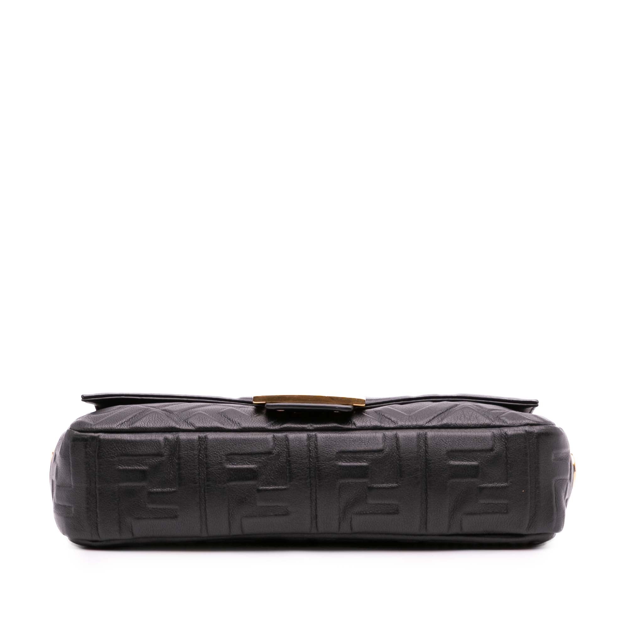 Zucca Embossed Leather Baguette Satchel