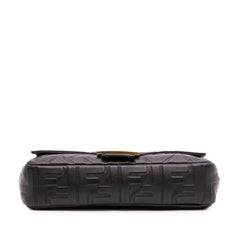 Zucca Embossed Leather Baguette Satchel