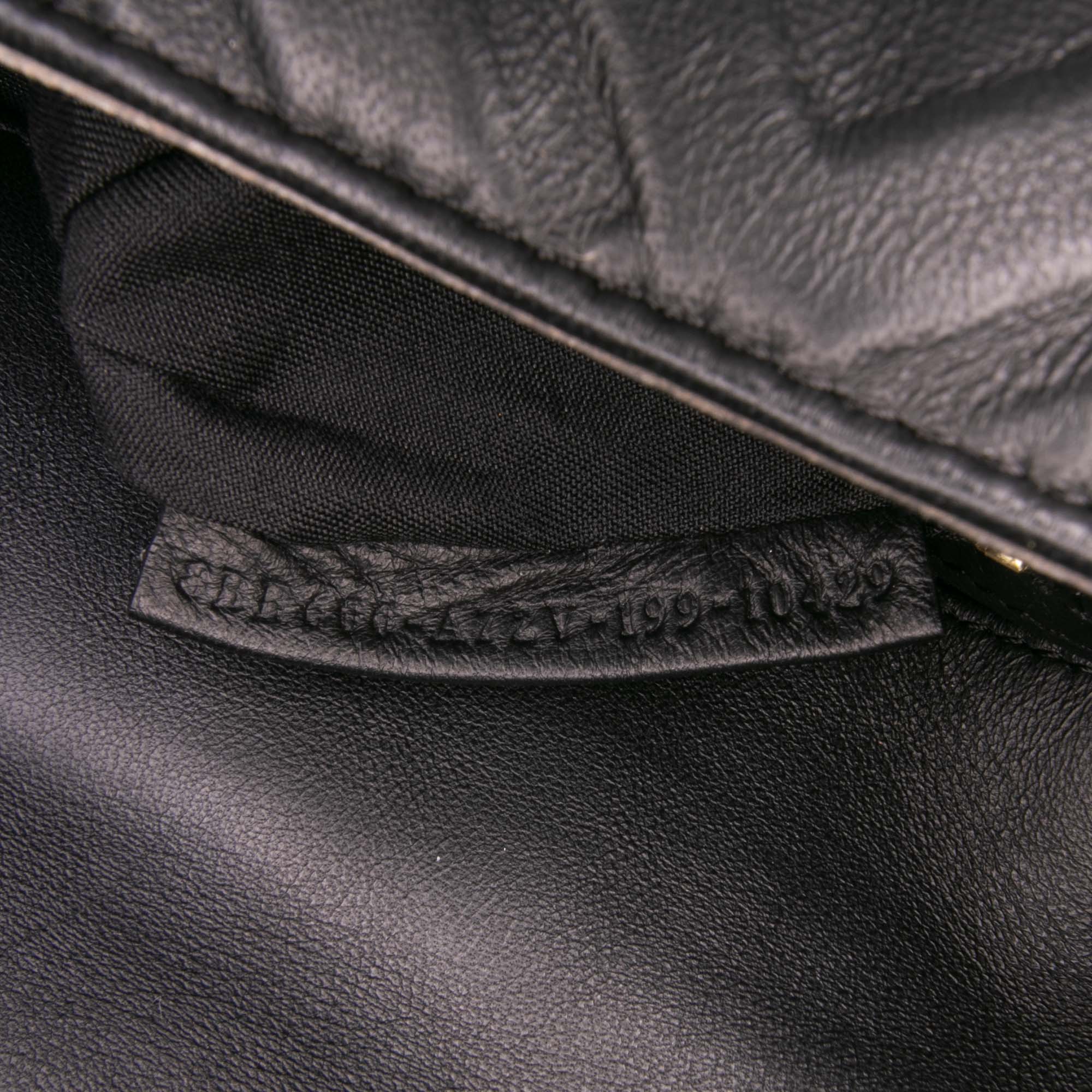 Zucca Embossed Leather Baguette Satchel