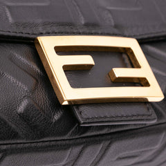 Zucca Embossed Leather Baguette Satchel