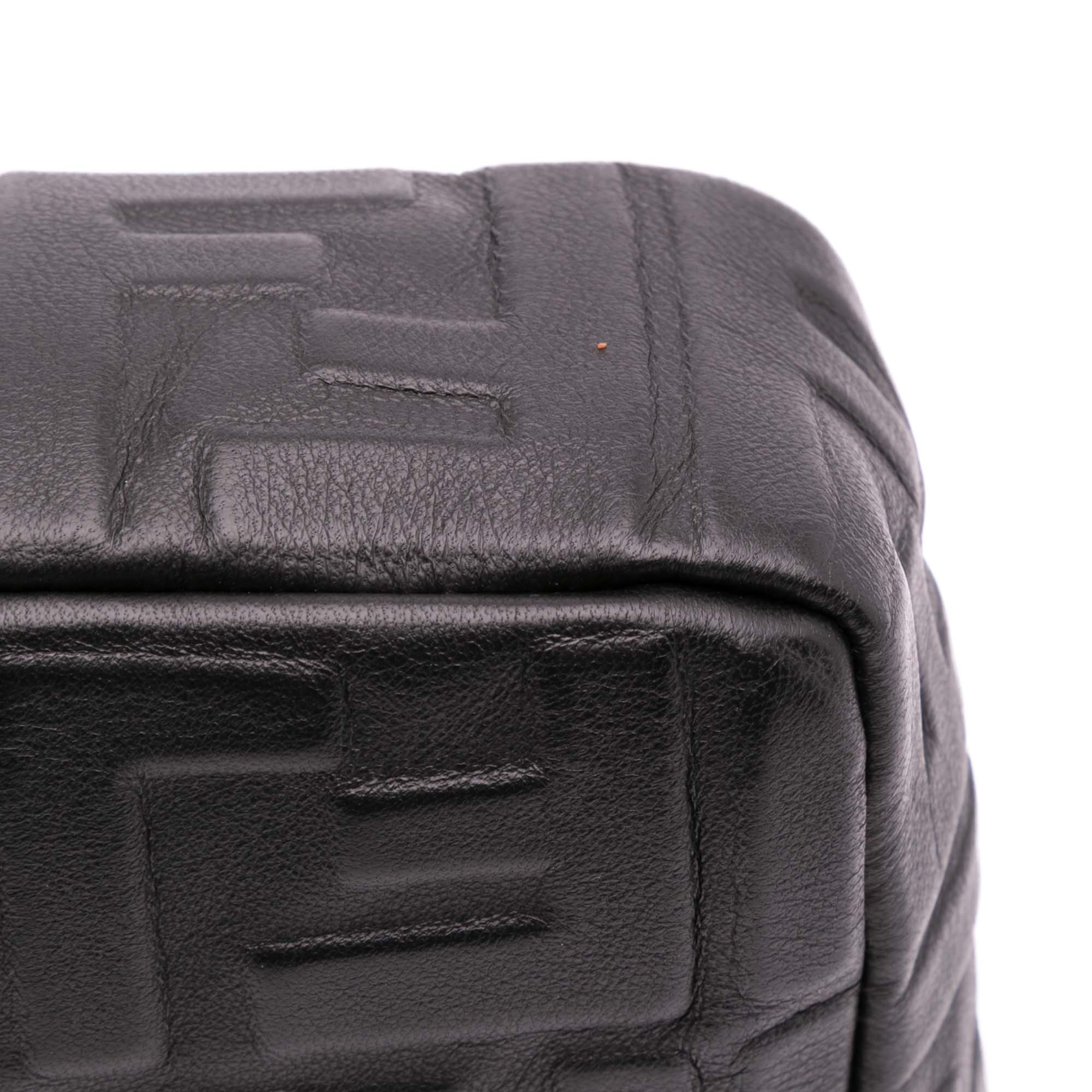 Zucca Embossed Leather Baguette Satchel