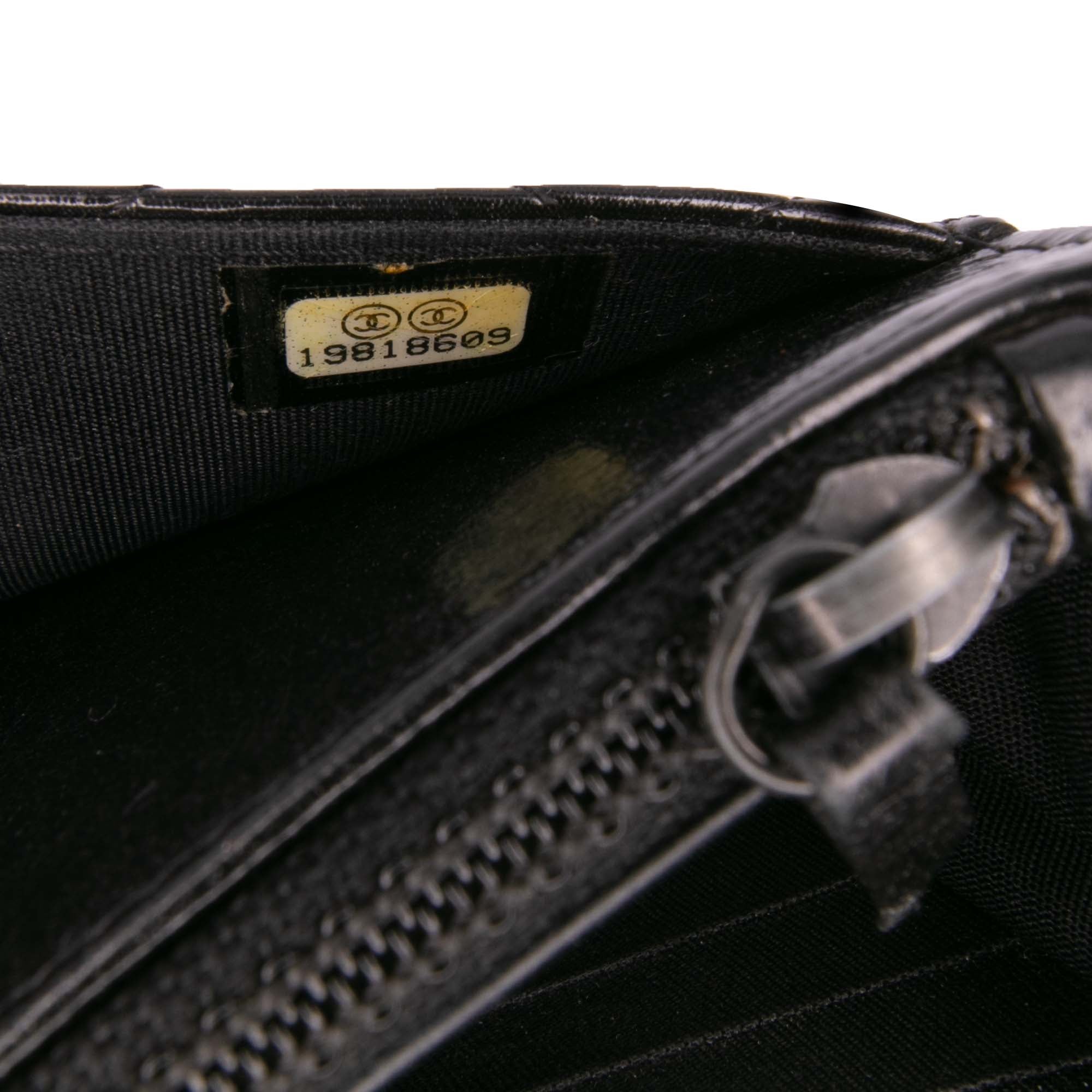 Quilted Shiny Aged Calfskin Boy Wallet On Chain