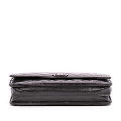 Quilted Shiny Aged Calfskin Boy Wallet On Chain