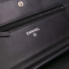 Quilted Shiny Aged Calfskin Boy Wallet On Chain