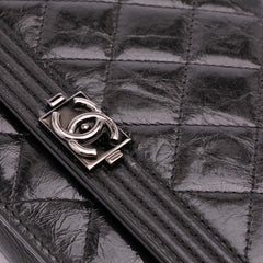 Quilted Shiny Aged Calfskin Boy Wallet On Chain